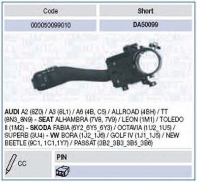 MAGNETI MARELLI 000050099010 -  Выключатель на колонке рулевого управления